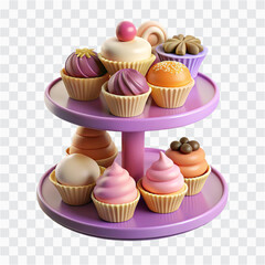 3D Dessert Stand Icon | Cake Display, Pastry Tower & Sweet Table Decoration