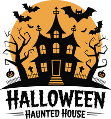 Halloween haunted house vector on white background