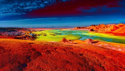 abstract thermal of a landscape showing variations in temperature