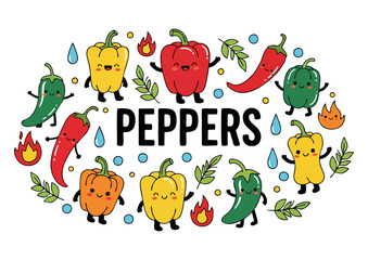 Obraz premium Stylized red bell pepper on a white background, vector illustration 