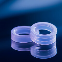 High Detail Shot of Transparent Industrial Rings