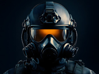Industrial Safety Mask Grid with Orange Visors