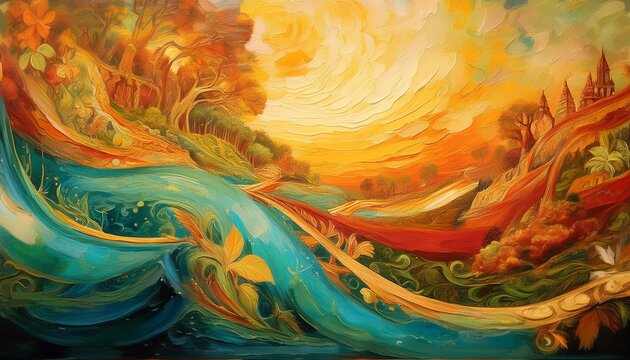 renaissance oil painting layers of history and passion background ai generative