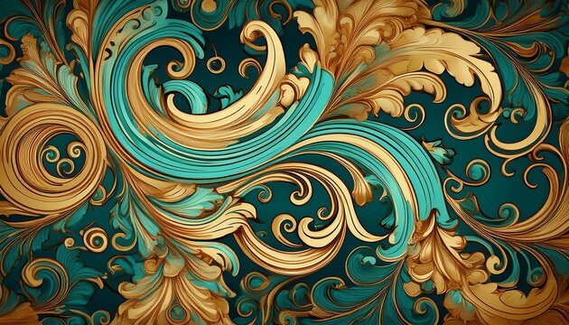 baroque patterns seamlessly transitioning into modern abstract designs ai generative