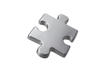 Obraz premium Single metal jigsaw puzzle piece solution concept