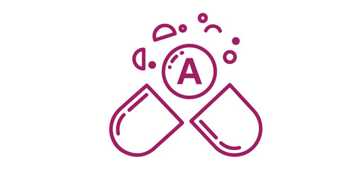 Vitamin a supplement capsule illustration for health and wellness advertising and nutrition information graphics and medical publications
