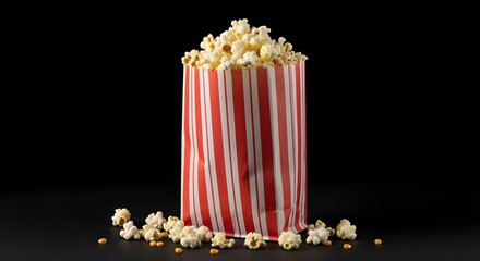 Popcorn in a paper bag,