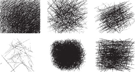 Different distressed black grain texture. Distress Distressed overlay texture for your design, scratched Grunge grain scratched texture vector black and white vector design on transparent background.