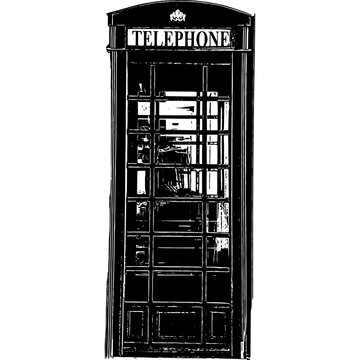 Vector image of a telephone cabinet outdoor iconic black