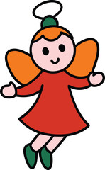 christmas angel ornament and dancing cartoon  Illustrator Artwork