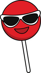  christmas candy lollipop wearing sunglasses Adobe Illustrator Artwork