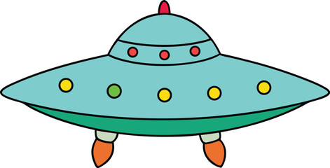 spaceship decorated with glowing christmas lights