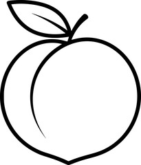 Peach Fruit Outline Icon