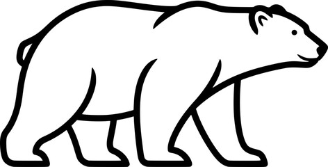 Polor Bear Walking Silhouette Icon