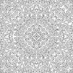 Vector dense swirl ornament with Balinese inspired ethnic style, abstract decorative seamless background for textile and surface design