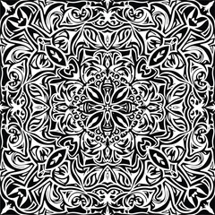 Vector square floral ornament inspired by Balinese heritage style, abstract decorative pattern for creative design use