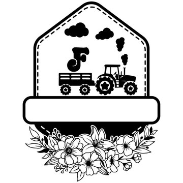Tractor Alphabet Number Svg Cut File, Tractor Vector