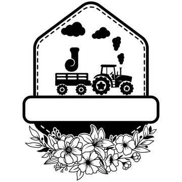 Tractor Alphabet Number Svg Cut File, Tractor Vector