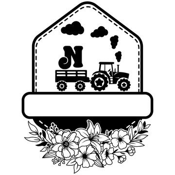 Tractor Alphabet Number Svg Cut File, Tractor Vector