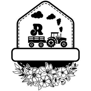 Tractor Alphabet Number Svg Cut File, Tractor Vector