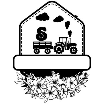Tractor Alphabet Number Svg Cut File, Tractor Vector