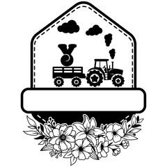 Tractor Alphabet Number Svg Cut File, Tractor Vector