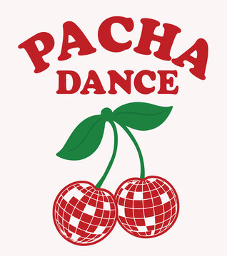 Pacha Cherry Butterfly Vector &ndash; Retro Summer Typography for T-Shirt, Poster, Sticker Design