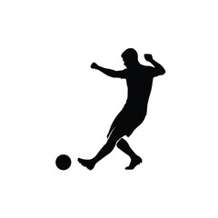 Soccer Player Passing Silhouette – Chip Shot or Short Pass Vector
