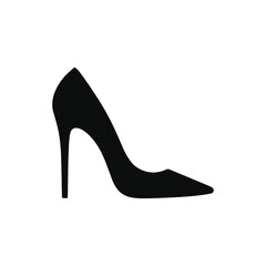 Stiletto High Heel Silhouette Vector – Pointed Toe Women’s Pump