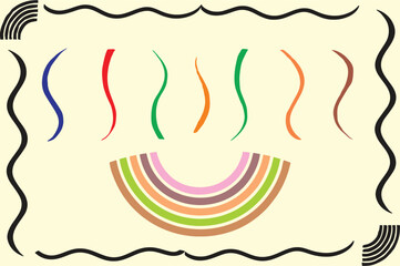 Border frame with abstract lines and corners. Editable vector, EPS 10.