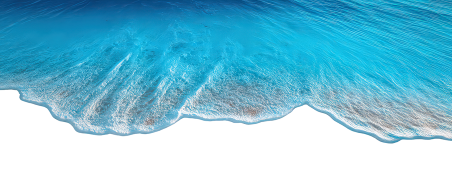 Ocean Wave with White Foam and Blue Water
