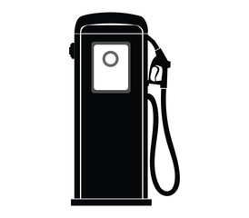 Stylized Silhouette of a Gas Pump Fueling Station Device Black and White Design Simplicity Graphic Art