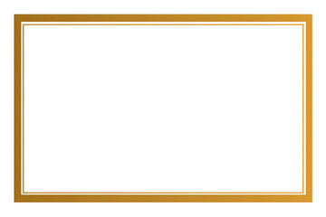 Obraz premium Minimal gold rectangular frame luxury border modern elegant accent for invitation design. Isolated on transparent.