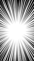 Naklejka premium Black and white radial lines converging to a central point