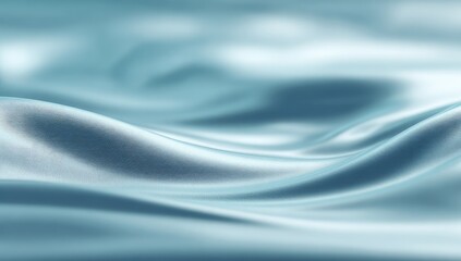 Obraz premium Delicate light-blue silk fabric drapes in elegant, flowing waves.