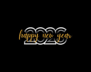 New Year logo design | gold on black background