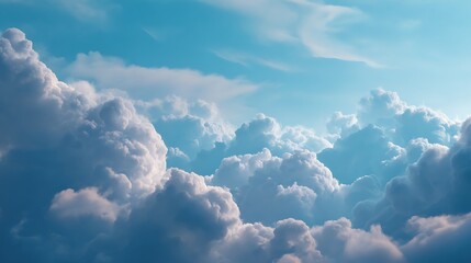 dreamy sky blue background with fluffy white clouds, cinematic lighting, airy and fresh mood2