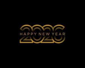 New Year logo design | gold on black background