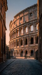 Fototapeta premium Colosseum architecture view ancient roman structure in sunlight
