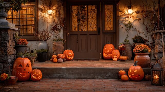 spooky halloween decor embrace the festive spirit with jackolanterns and seasonal vibes at your doorstep