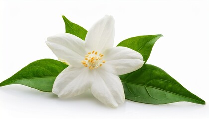 beautiful jasminum sambac flower sampaguita melati putih with white background