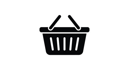 Simple black outline of a shopping basket a classic design silhouette