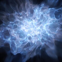 Obraz premium Abstract swirling, luminous, blue-gray forms against a dark background. Fluid, ethereal, and energetic