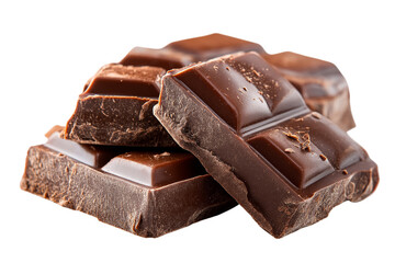 chocolate with nuts, sweet chocolate bar with mint leaves, isolated on white transparent background