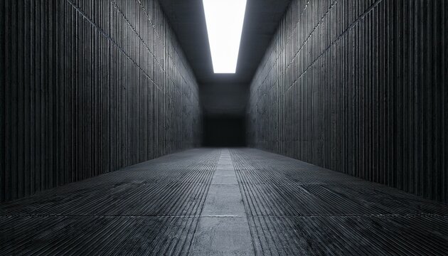 3d render of dark abstract concrete interior tunnel design with lighting abstract futuristic empty floor and room scifi corridor with light for showcaseroominteriordisplay productsmodern