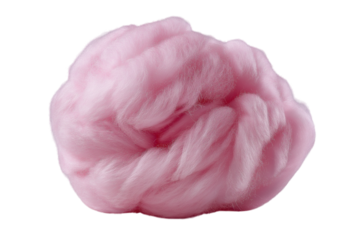 pink cotton candy, isolated on white background, 3d cloud texture