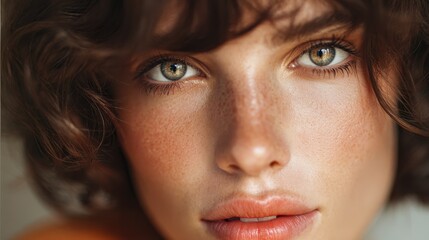 bright closeup portrait picture of beautiful woman no logos no brands ar 169