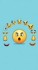 Collection of Emojis Showing Various Emotions.
