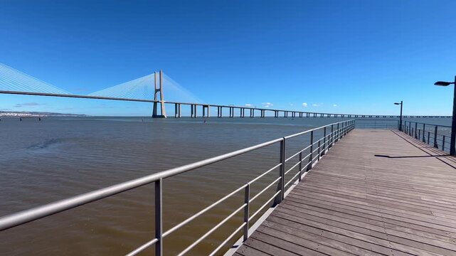 Vasco da Gama Bridge in Lisbon, Portugal