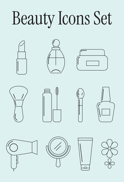 Beauty Icons Line Set